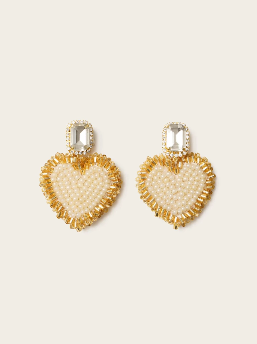 Vanina Love Letter Stud Earrings for Women - Romantic Heart Design Jewelry Gift