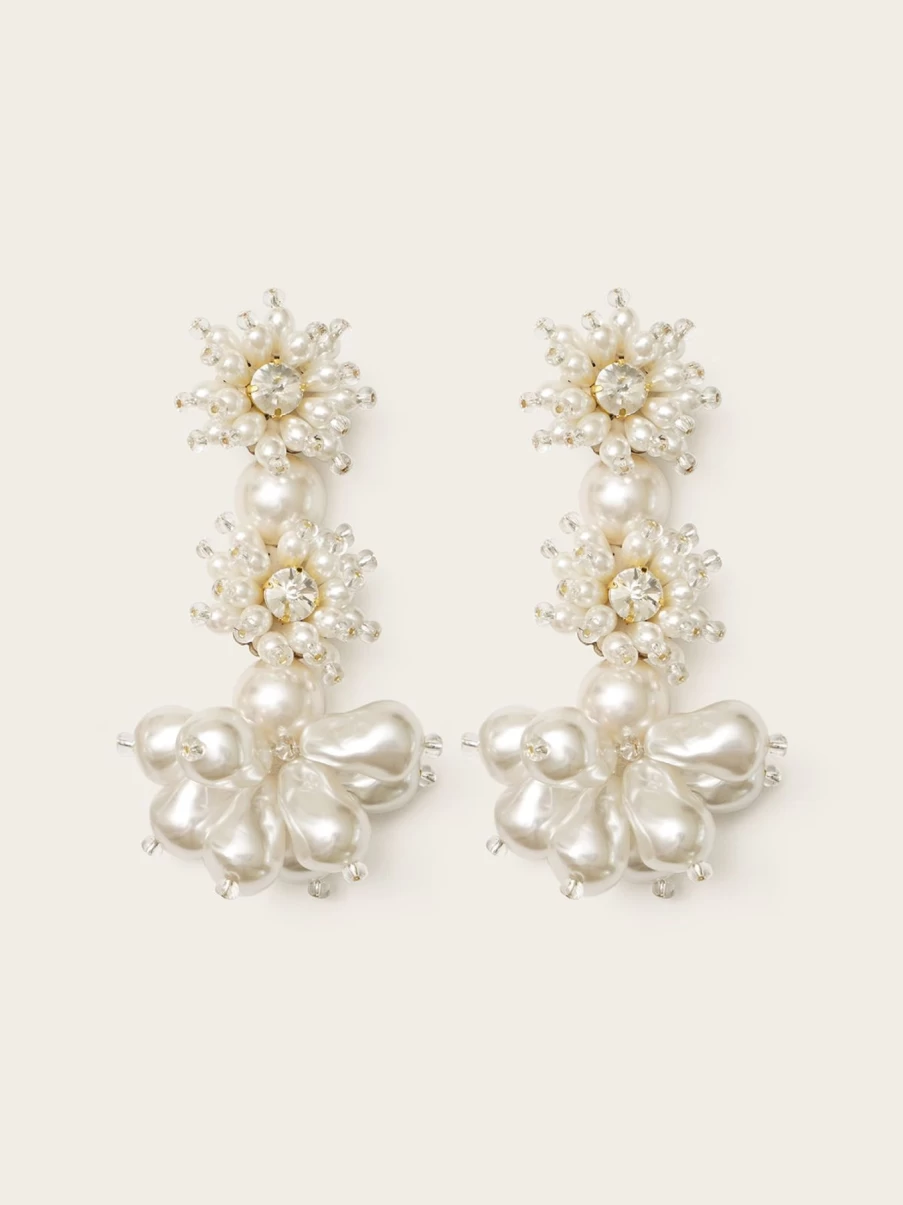 Vanina Fleurette Earrings for Women - Floral Design Gold-Tone Hoops