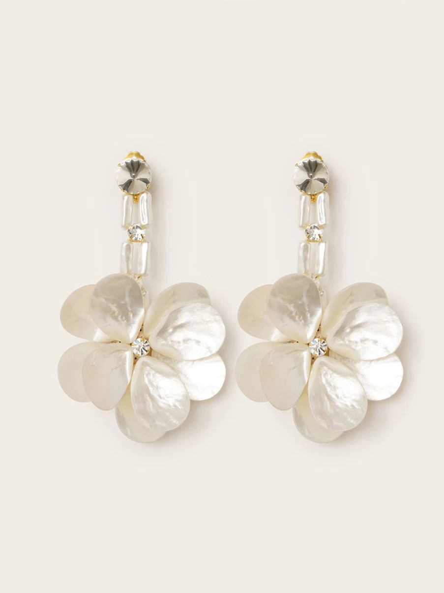 Vanina Fleur Blanche Earrings for Women - Handcrafted Floral Design Earrings