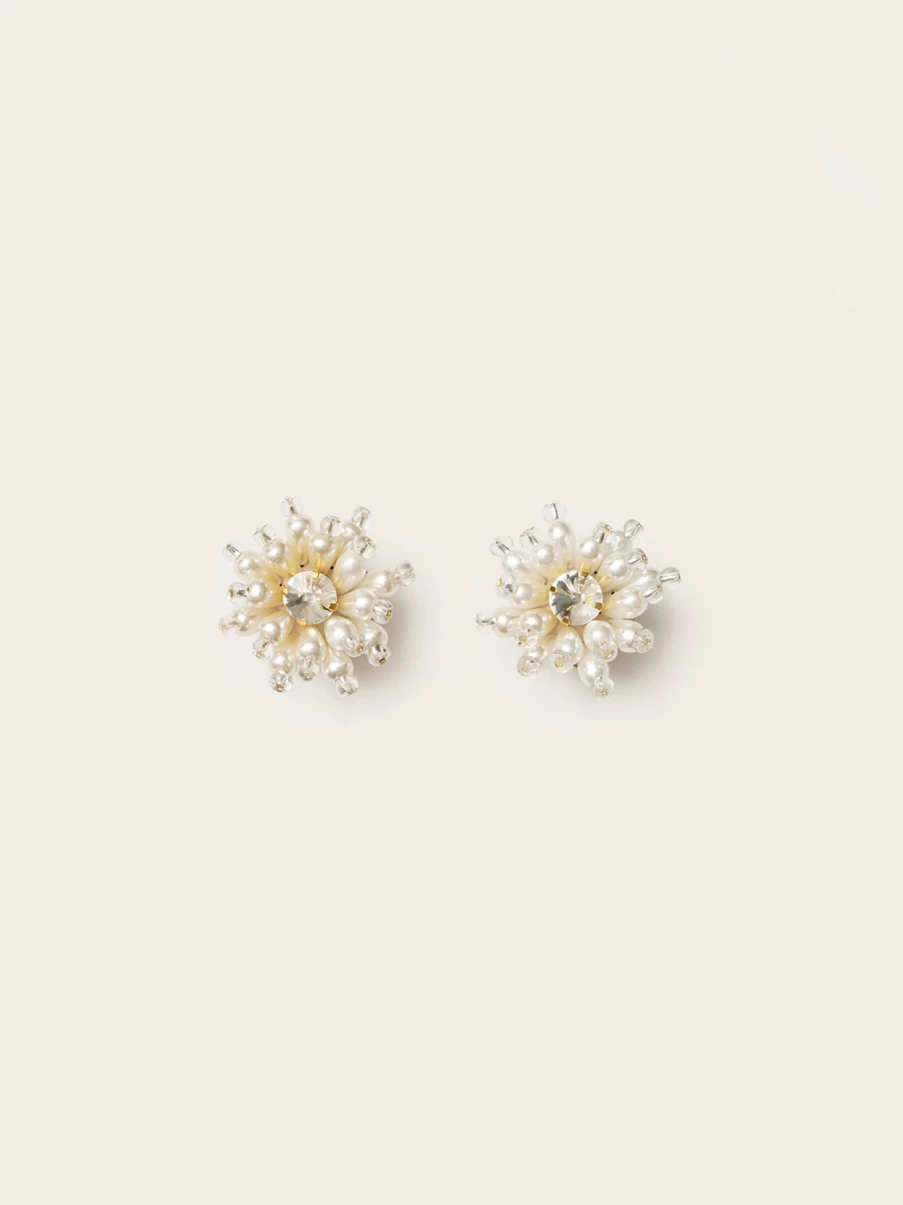 Vanina Fleurette Earrings for Women - Elegant Floral Design Gold-Tone Hoops