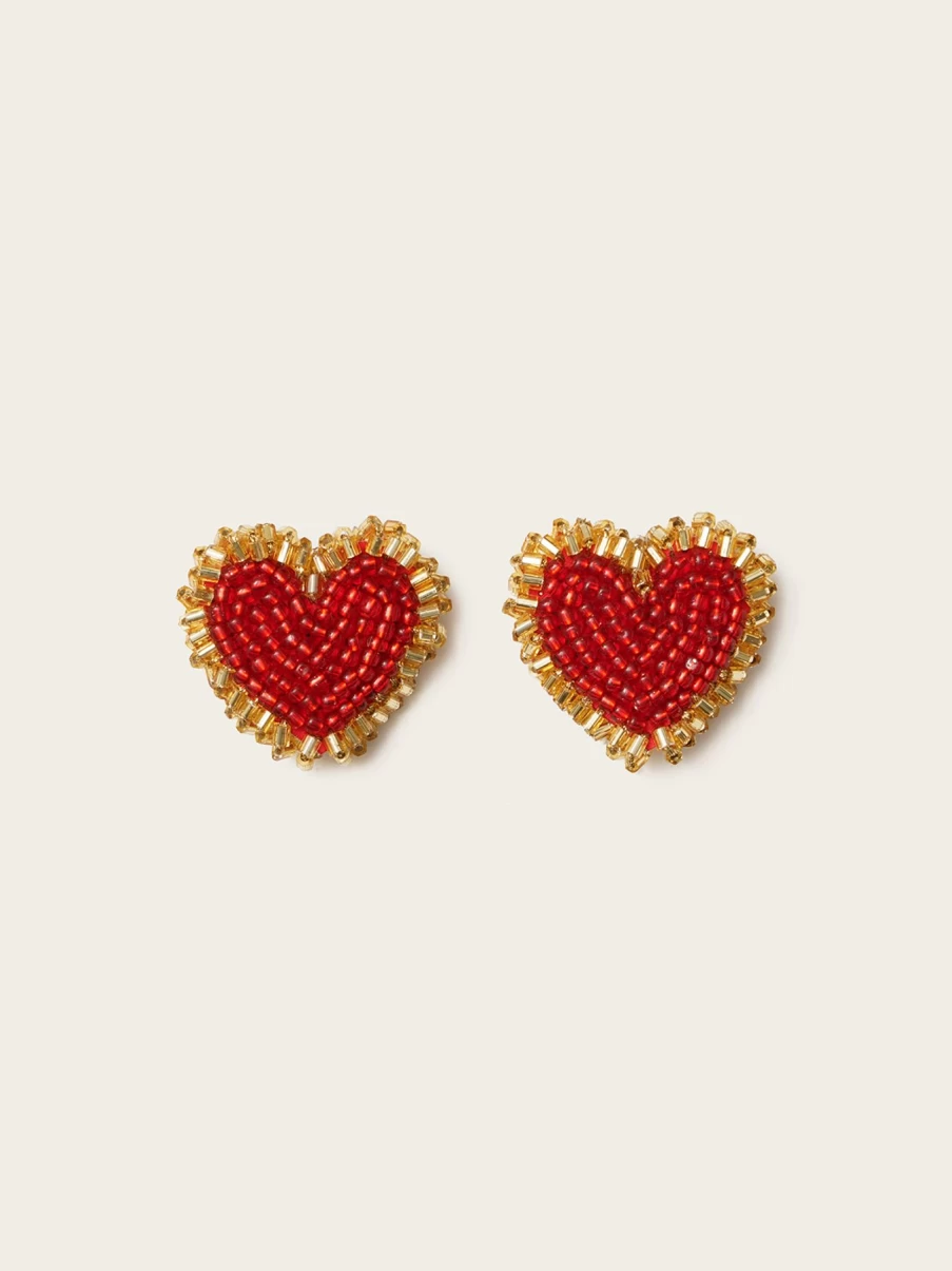Vanina Women's Love Letter Earrings - Romantic Heart Charm Jewelry Gift