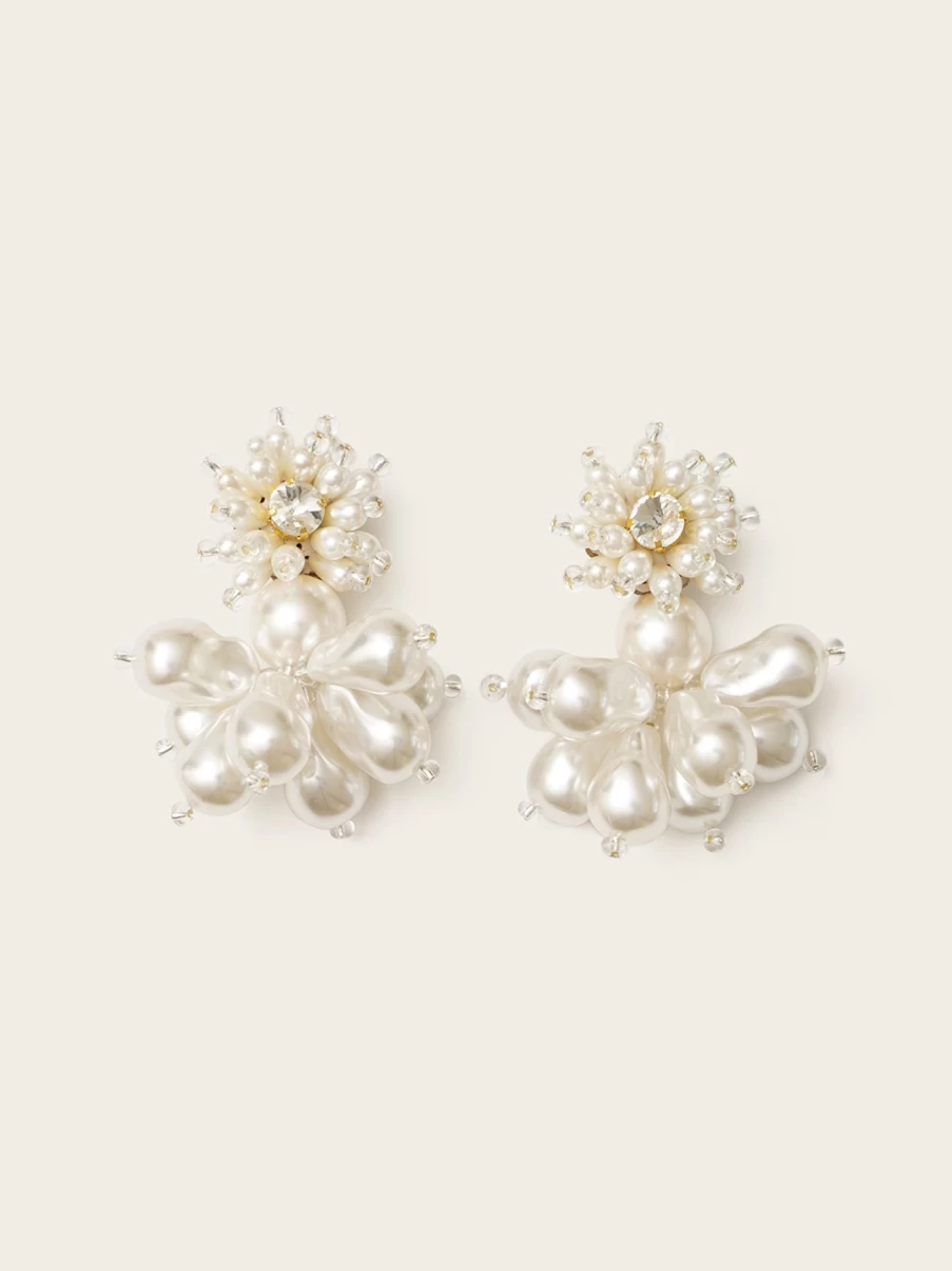 Vanina Fleurette Earrings for Women - Floral Design Gold-Tone Hoop Earrings