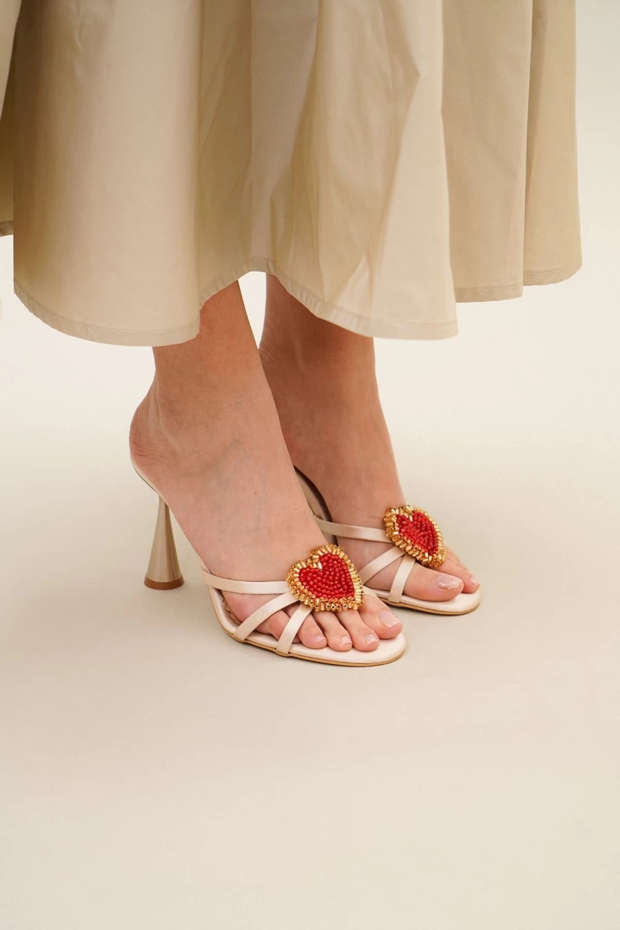 Vanina Women's Love Letter Sandals – Handcrafted Elegant Beach Footwear