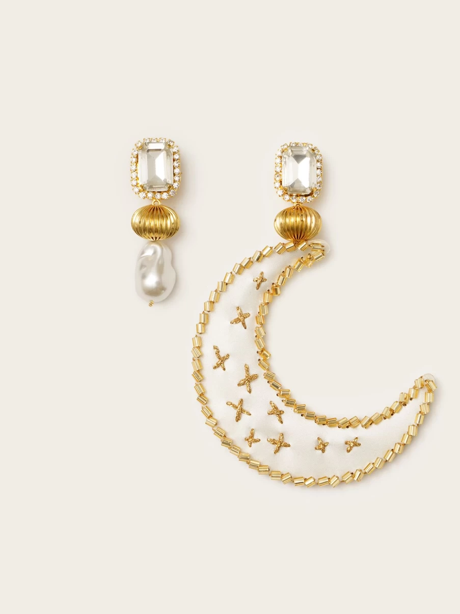 Vanina Lune Scintillante Moon Star Earrings for Women - Elegant Celestial Jewelry